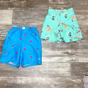 2 pair of boys swimming trunks